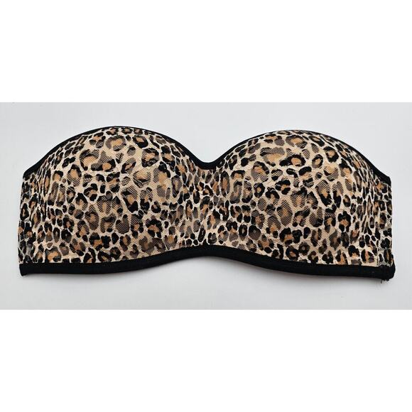 Victoria's Secret Pink Size M Animal Print Strapless Bandeau Bra - Picture 1 of 5